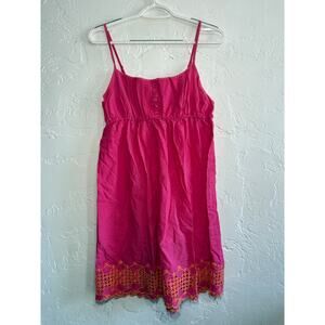 Joe Fresh pink eyelet trim tunic babydoll tank top womens‎ medium y2k vintage